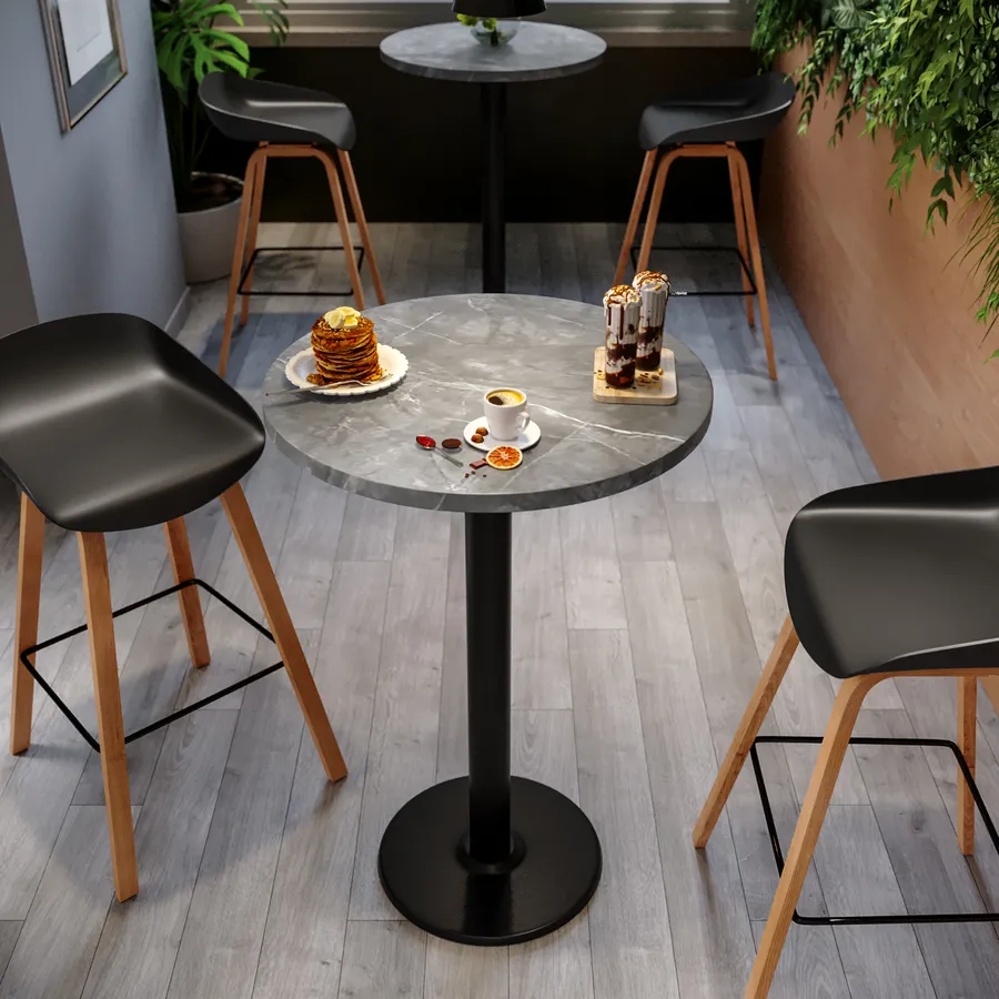 Destination Vinyl – Set Di 2 Sottobicchieri Rotondi In Marmo Grigio E Oro, Con Retro In Sughero, Antigraffio, Per Bicchieri E Tazze - 3