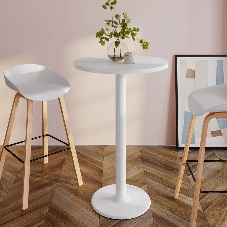 K Koma Tavolo Rotondo In Legno Di Pino Massiccio 80 Cm – Bianco, Con Cassetto – Stile Rustico Non Trattato - 3