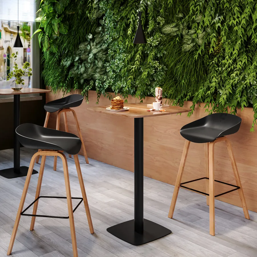 Tavolo Alto Da Bar Con Portabottiglie - Grigio Scuro, 70x70x110 Cm - Per Casa O Ambiente Bistrot - Foto 2