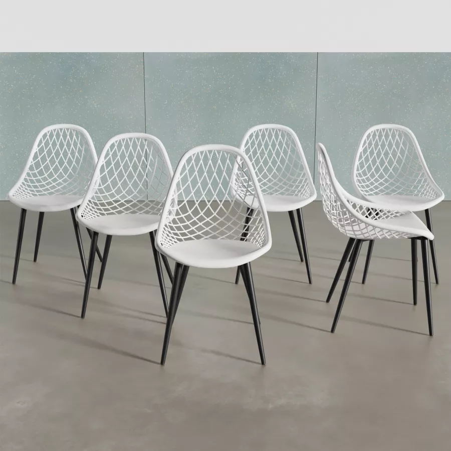 Set 6 Sedie Ninfa In Polipropilene Antracite - Impilabili, 46x54x80 Cm, Made In Italy Per Interni/Esterni - Foto 13