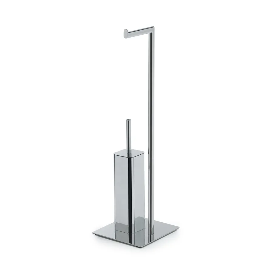 Gedy Maine Portarotolo Da Bagno Con Coperchio - Acciaio Inox Argento, 14,3x6,8x15 Cm - Fissaggio A Muro