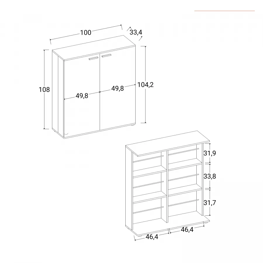 Scarpiera Bianca 2 Pezzi 140x25x120 Cm | 12 Scomparti Per Corridoio E Ingresso, Con Cassetto Per Piccoli Oggetti