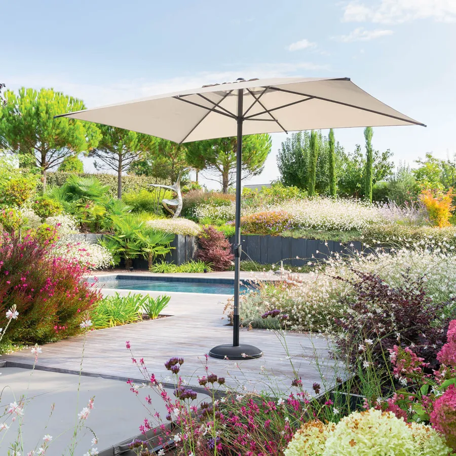 Ombrellone Da Giardino Imperia 3x2 Metri - Palo Antracite, Telo Beige, Sistema A Manovella - Foto 2