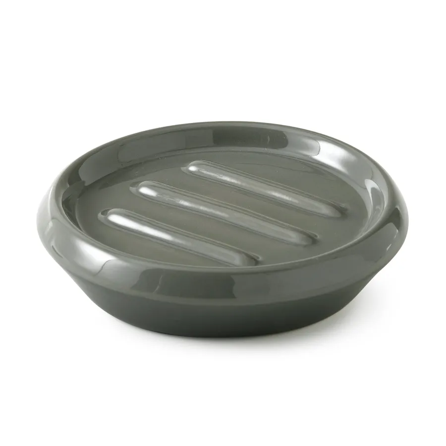 WENKO Portasapone Lorca ceramica - Piattino portasapone, Ceramica, 11 x 2.5 x 11 cm, Blu