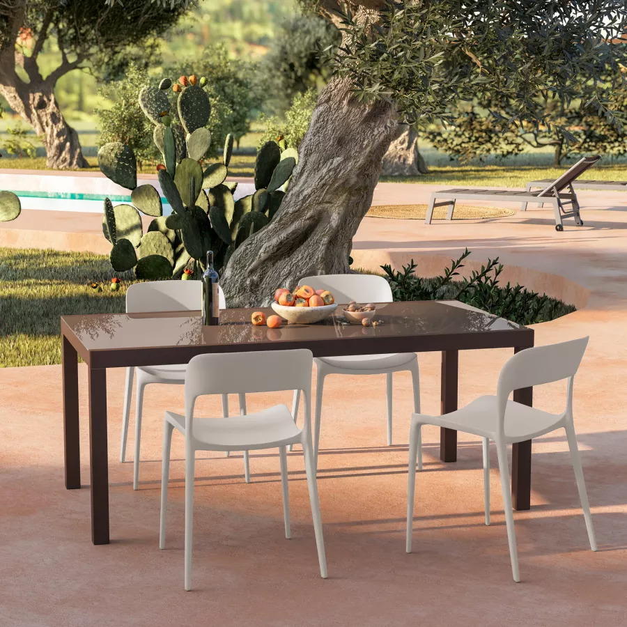 Décor Line Sottopiatto O Sottotazza In PVC Traforato, 30x45 Cm, Colore Naturale, Effetto Pizzo