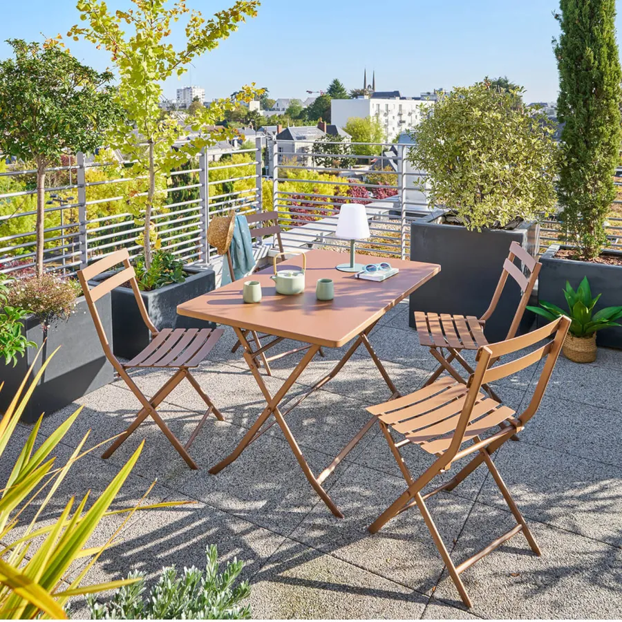 VidaXL Tavolo Da Giardino Pieghevole In Acciaio Con Piano A Rete - Antracite, 110x80x72 Cm, Robusto E Salvaspazio - 2
