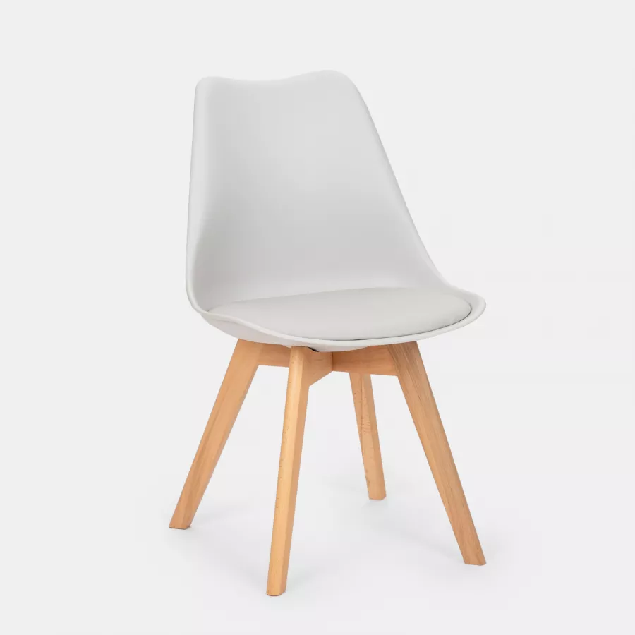Sedia Con Scocca In Polipropilene E Gambe In Legno Di Faggio Disponibile In 4 Colori