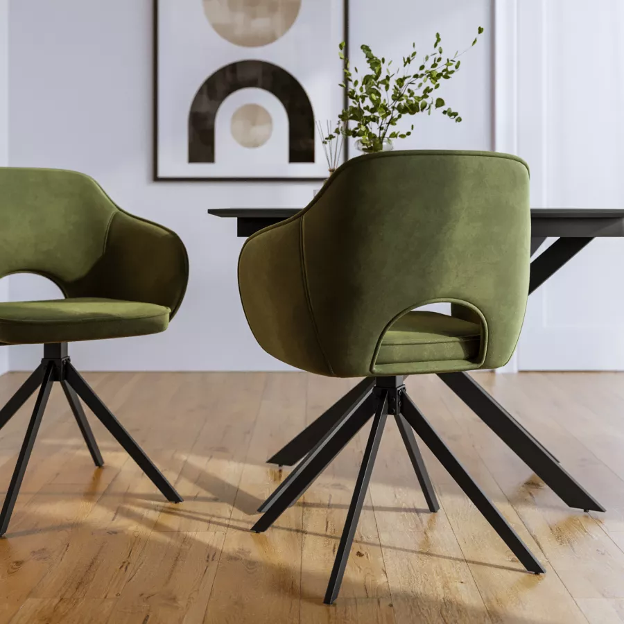 Set 2 Sedie Da Pranzo In Velluto Con Gambe Dorate | Stile Moderno, Imbottite, Per Cucina O Sala - Foto 3