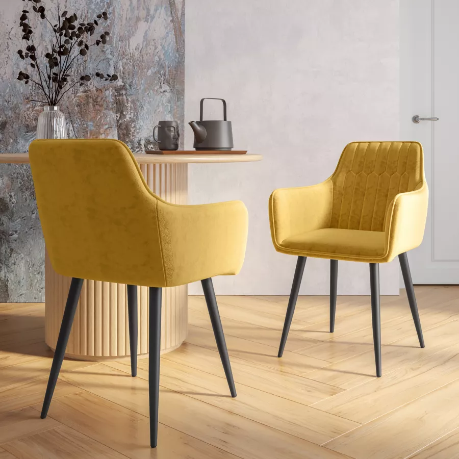 KOSMI - Sedia Stile NATURE In Rattan Intrecciato E Gambe In Metallo Nero 85090582