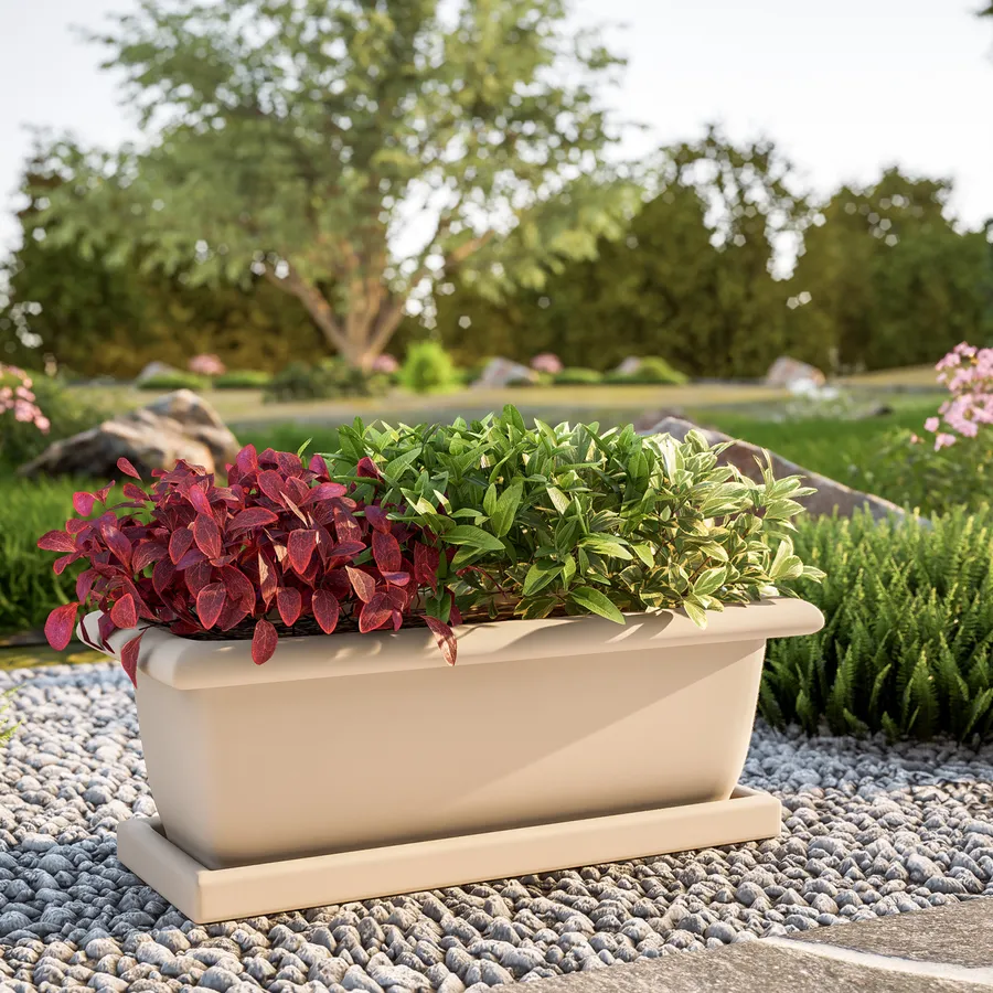Mayne Fioriera Cape Cod In Polietilene, Nero, Lunghezza 90 Cm - Con Auto-irrigazione