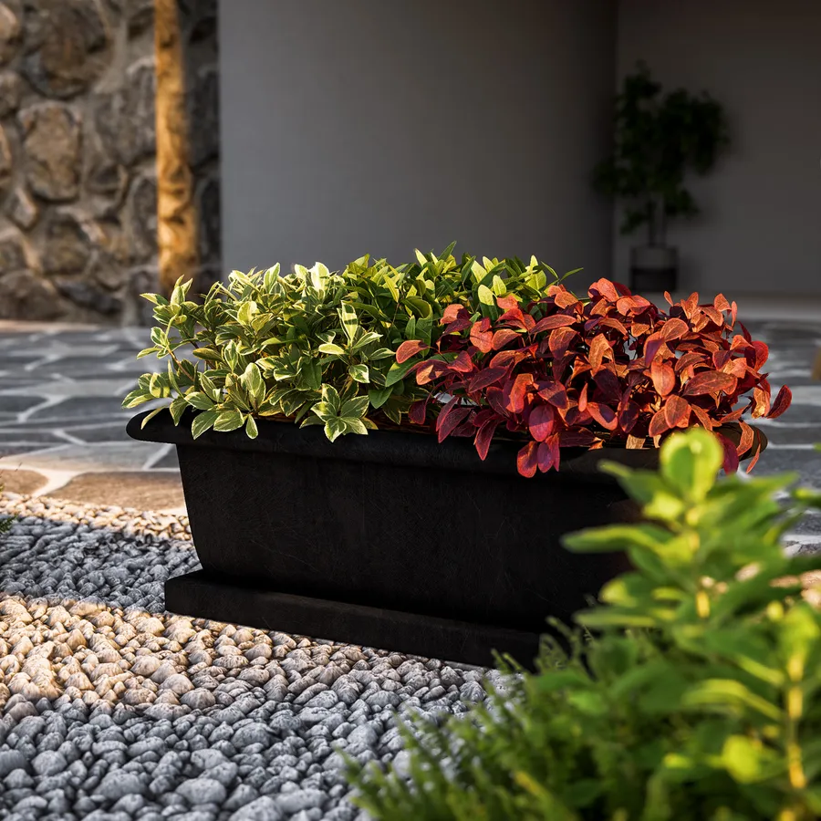 Fioriera balcone elegante e funzionale in nero, lunga 50cm | Leroy Merlin