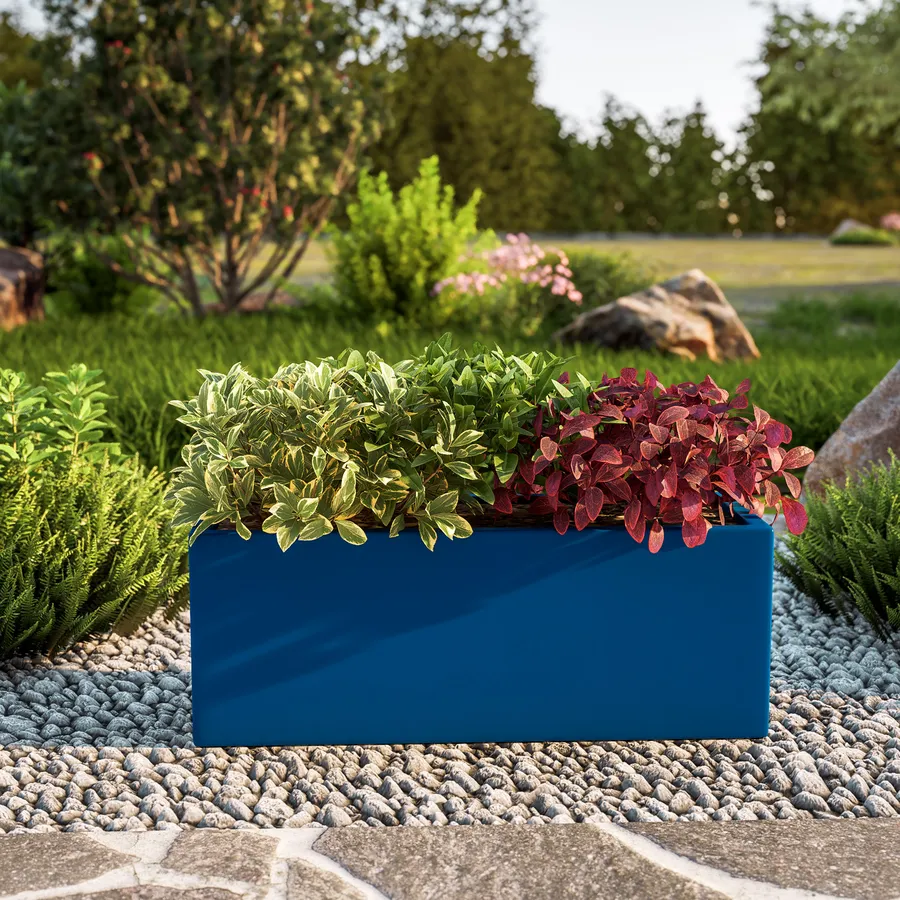 Paletto Da Giardino Decorativo In Acrilico – Uccellino Blu Con Ombrello, Resistente Alle Intemperie, Per Aiuole E Vasi, 30x23,5 Cm