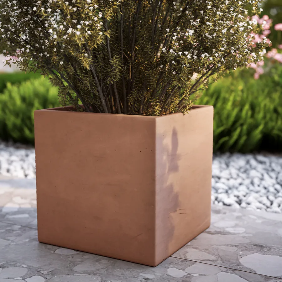 Vaso da fiori 12L Plastica 34x34x25,7 cm, Terracotta | Leroy Merlin