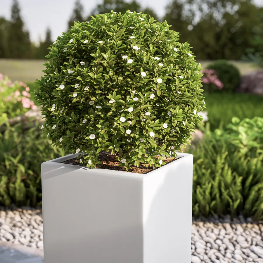 Vaso da esterno rustico 35x35 cm in polietilene bianco - Therra