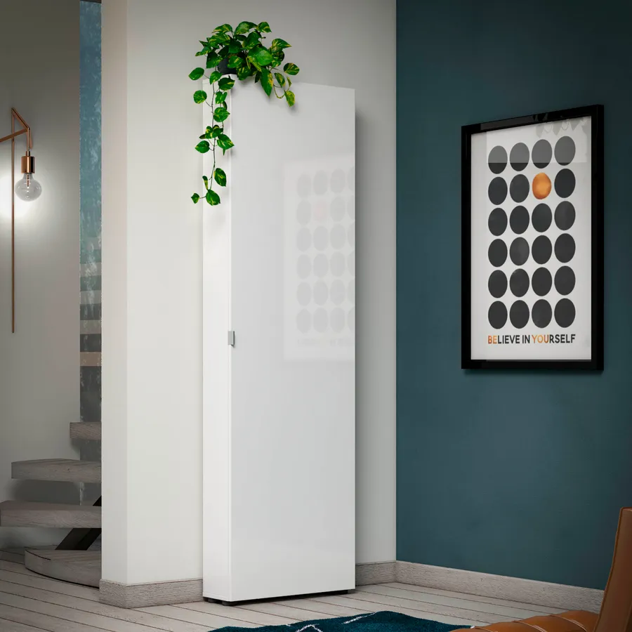 Toscohome Pensile Bagno Con Specchio 38x60 Cm Bianco | Mobile Sospeso Con Anta Reversibile - Solo2