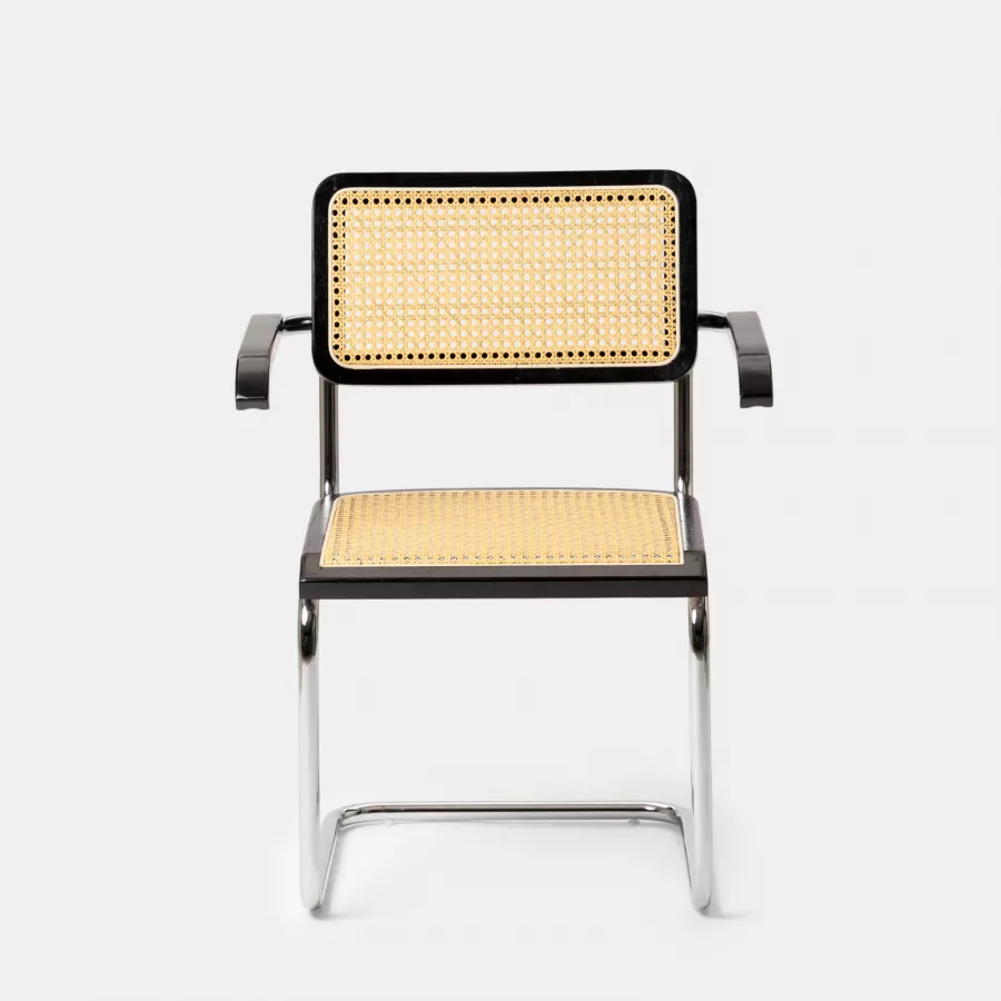 Set di 6 sedie da pranzo in rattan con schienale - 51 x 47 x 79 cm - Ferro, pelle PU, velluto - Stile moderno - Grigio | Leroy Merlin