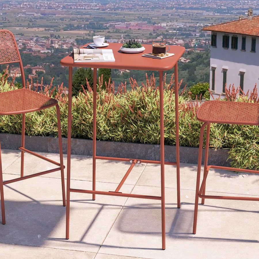 VidaXL Ombrellone Sospeso Con Palo In Acciaio E Base A Croce – 250x250x230 Cm, Telo In Poliestere Resistente UV, Rotazione 360°, Colore Terracotta, Ideale Per Giardino E Terrazzo