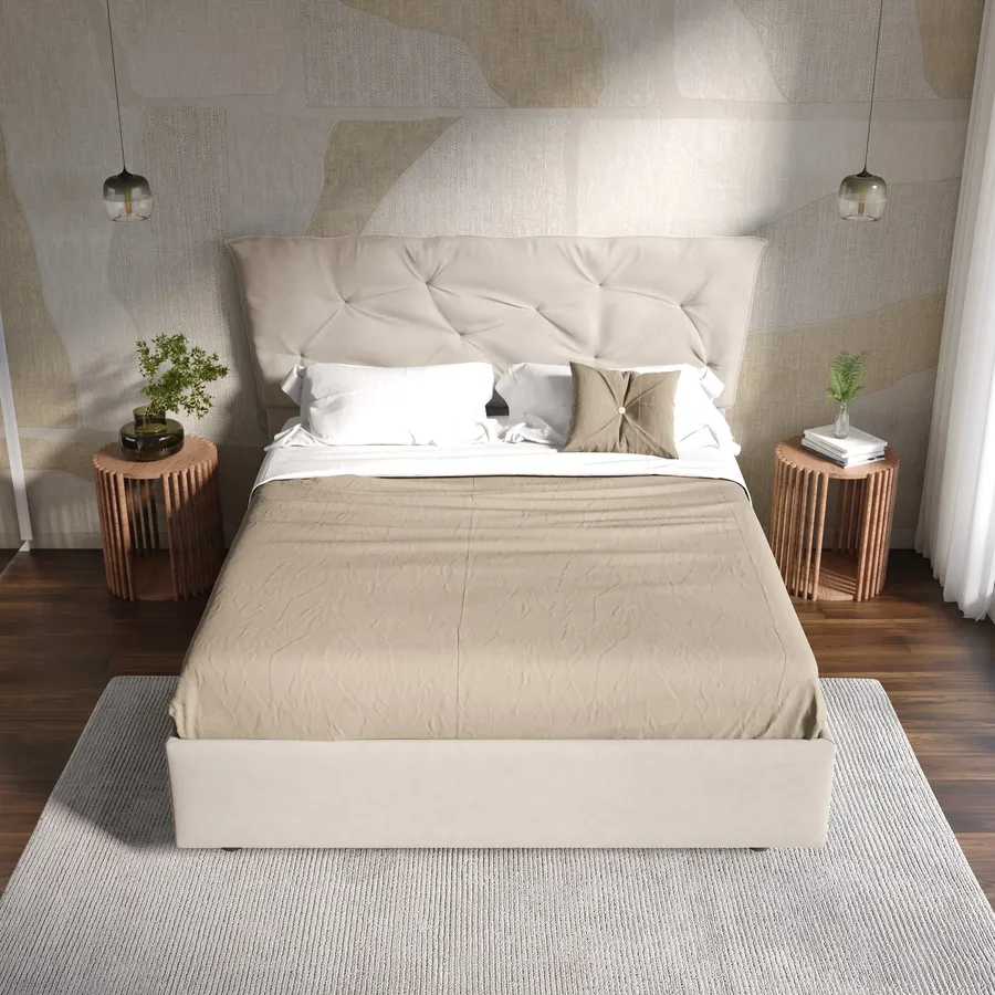 Rete Letto Singolo Letto Imbottito 160x200cm Con Rivestimento