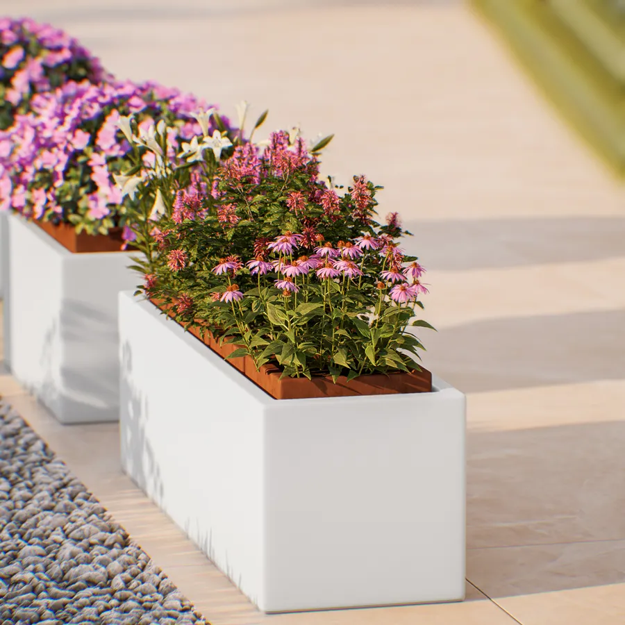 BAMA - Fioriera Arredo per esterno - colore bianco