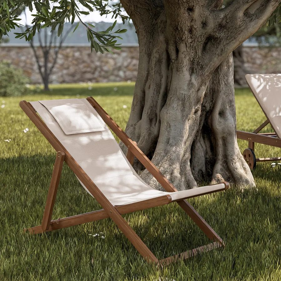 Giardino Lettino Prendisole In Legno Di Acacia Prendisole