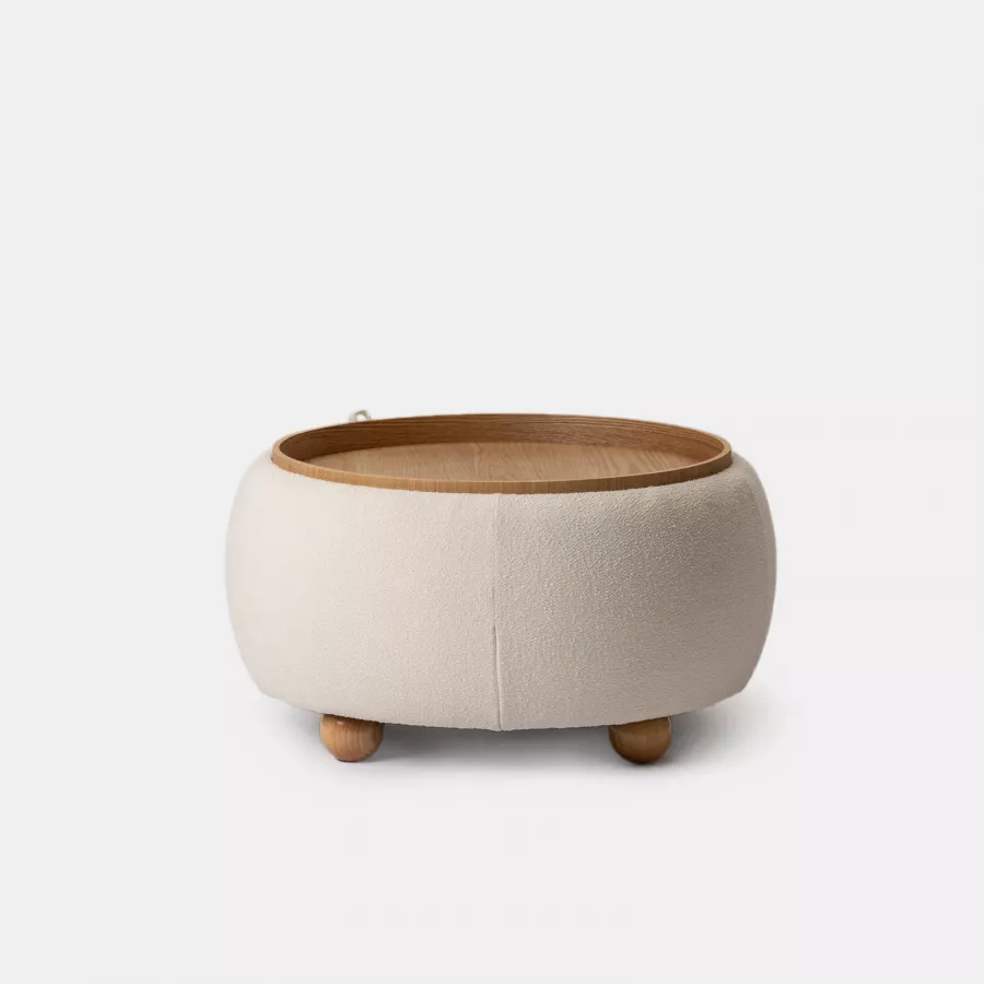 Pouf Contenitore Rotondo Portaoggetti In Ecopelle Poggiapiedi Salotto Sgabello Pouff Camera Design Con Coperchio | Leroy Merlin