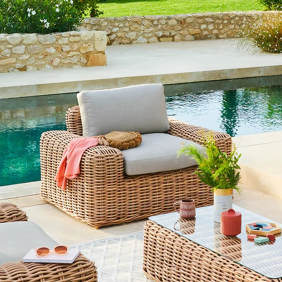 Vimini Poltrone Da Giardino Con Schienale Alto Poltrona In Vimini