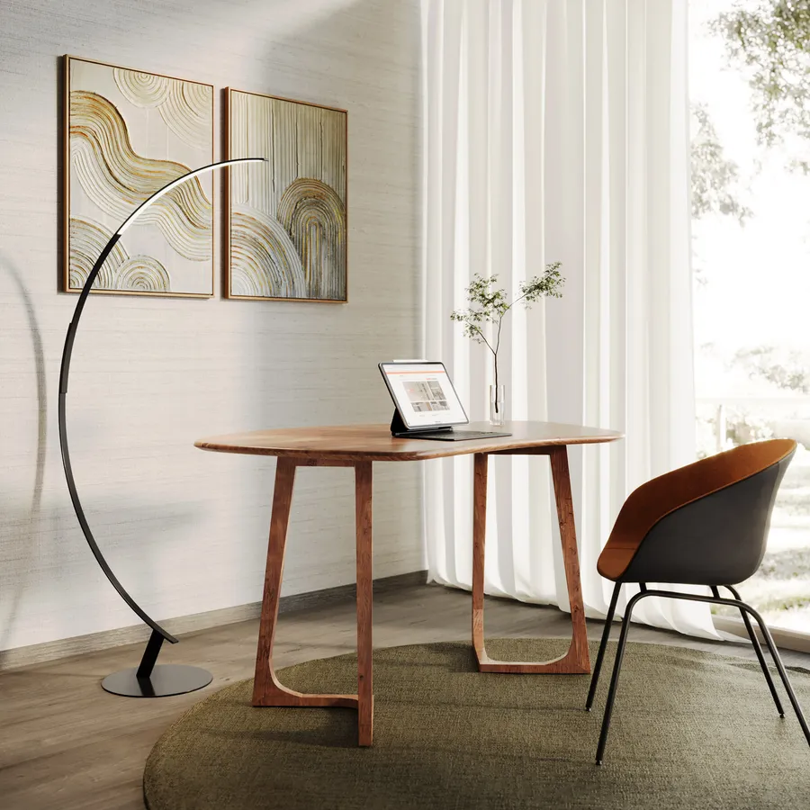 Scrivania 140x90 cm in legno di acacia naturale Cassia