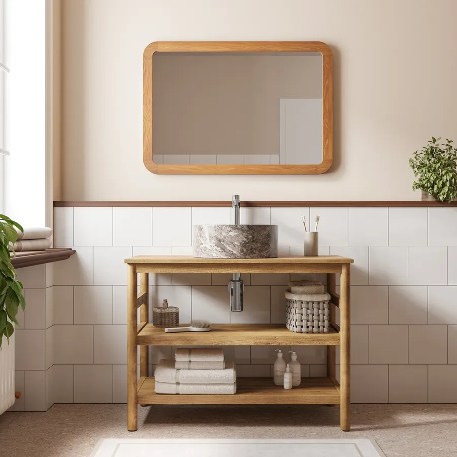 Festnight Armadietto Da Bagno Mobile A Terra | Mobile Sottolavabo Con Anta E 7 Ripiani | 60x32x53,5 Cm | In Truciolato Elegante | Colori Disponibili - 2