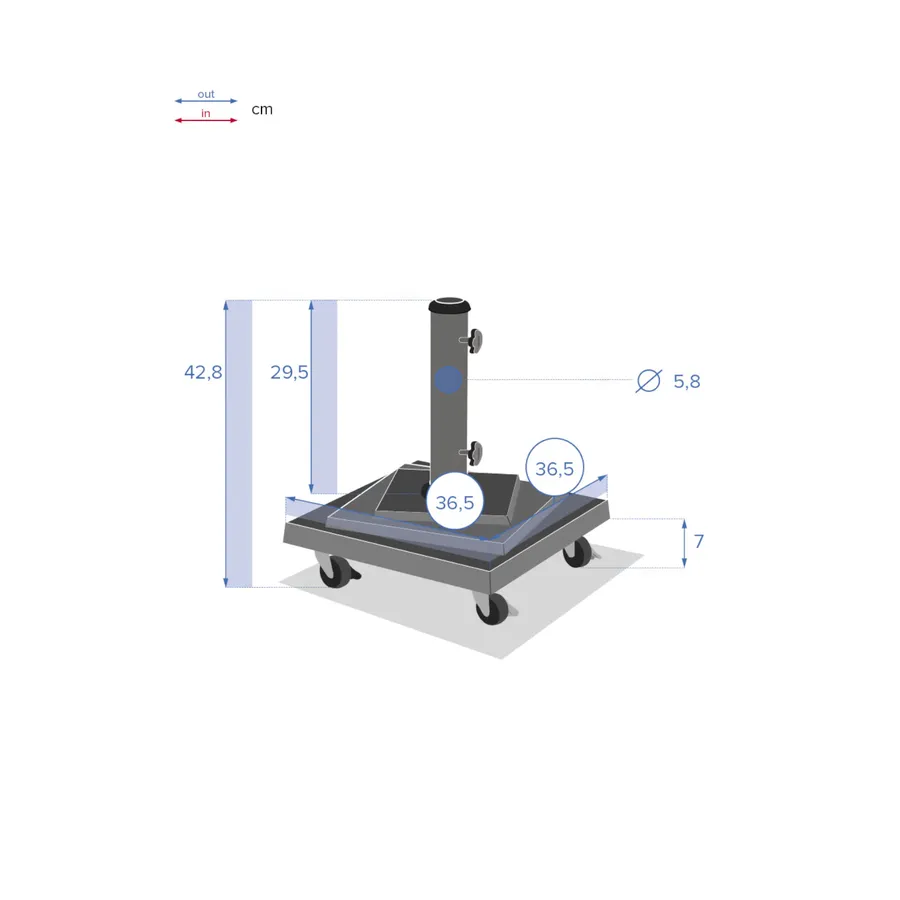 Base per ombrellone granito 30 kg circolare grigia | Leroy Merlin