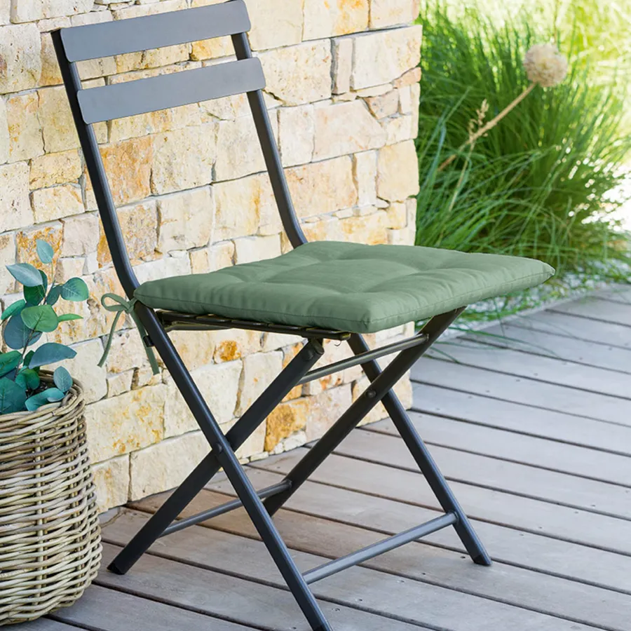 Cuscino Trapuntino Galtex St.Moritz 40x40 Cm - Verde, 50% Cotone 50% Poliestere, Con Laccetti Laterali