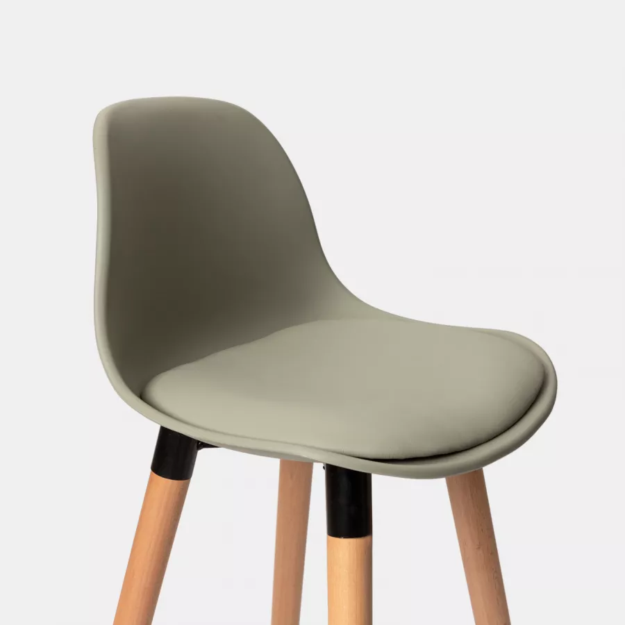 MONDO VIRO Set Di 2 Sgabelli Alti Alan In Tessuto – Con Poggiapiedi, Imbottiti, Struttura In Metallo, Grigio Chiaro, H 98 Cm