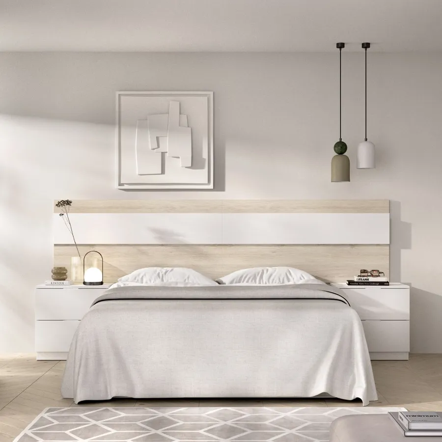 IDMarket Letto Matrimoniale SEASIDE Con Contenitore E Testata - 160x200 Cm - Finitura Faggio