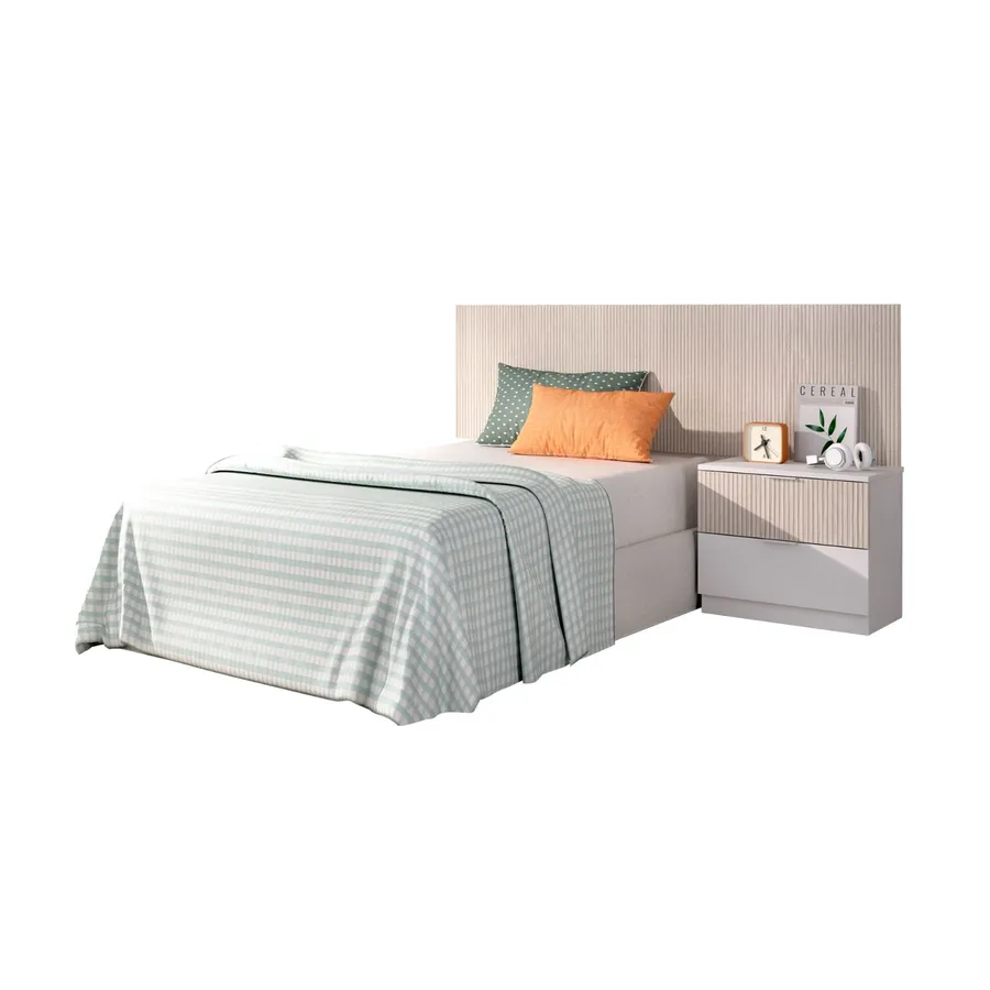 Set Camera Dmora Testiera Letto Colombine Dmora Con Comodino - 3