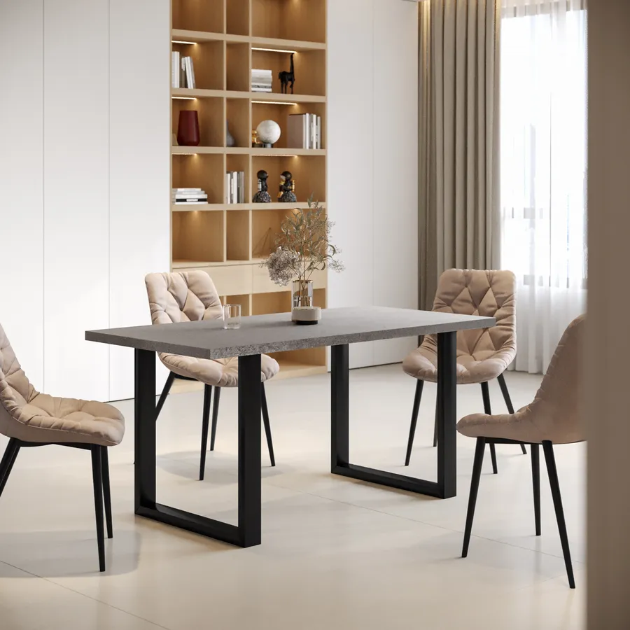 IDIMEX Tavolo Da Pranzo Maxim – Scandinavo, Ovale, Nero Con Piano Effetto Rovere – 160x90 Cm – Per 6 Persone - 2
