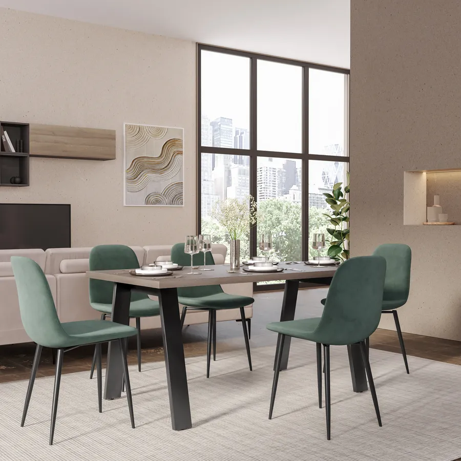 ASTIMESA Tavolo Da Cucina In Vetro Nero, Metallico, 80x40 Cm, Design Funzionale