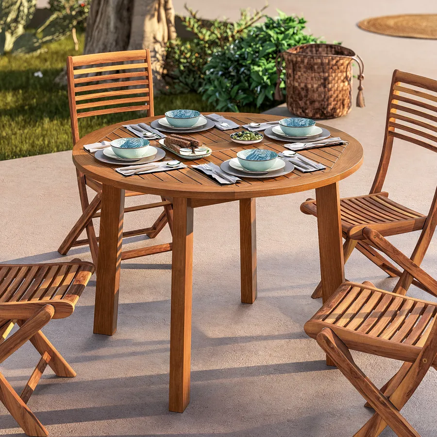 Tavolo Tondo Allungabile Set Pranzo Con 100 Cm E Sedie