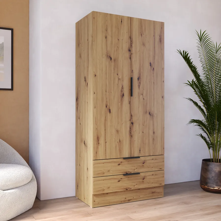 BIM Furniture Cassettiera Ravenna B 3D3S, 200 cm, con frontale fresato