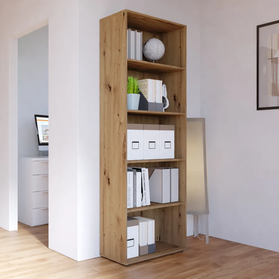 Cassettiera Parma C102, Rovere Artisan, Bianco, Con cassetti, Numero di cassetti: 3.00
