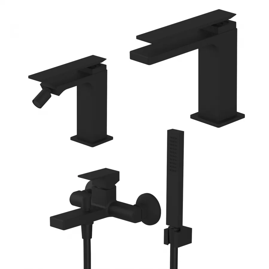 Miscelatore Termostatico Doccia/vasca Nero – 6 Funzioni, Blocco 38°C, Soffione In ABS, Tubo 1,5 M