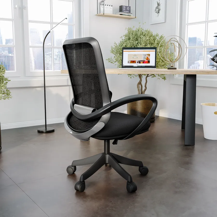 Branch Daily Chair – Sedia Ufficio In Pelle Vegana – Supporto Lombare E Braccioli Regolabili – Colore Nero