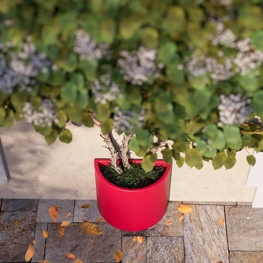 Vaso da fiori rotondo Toscana EDA, 44 cm, 50 L, preforato, arancione