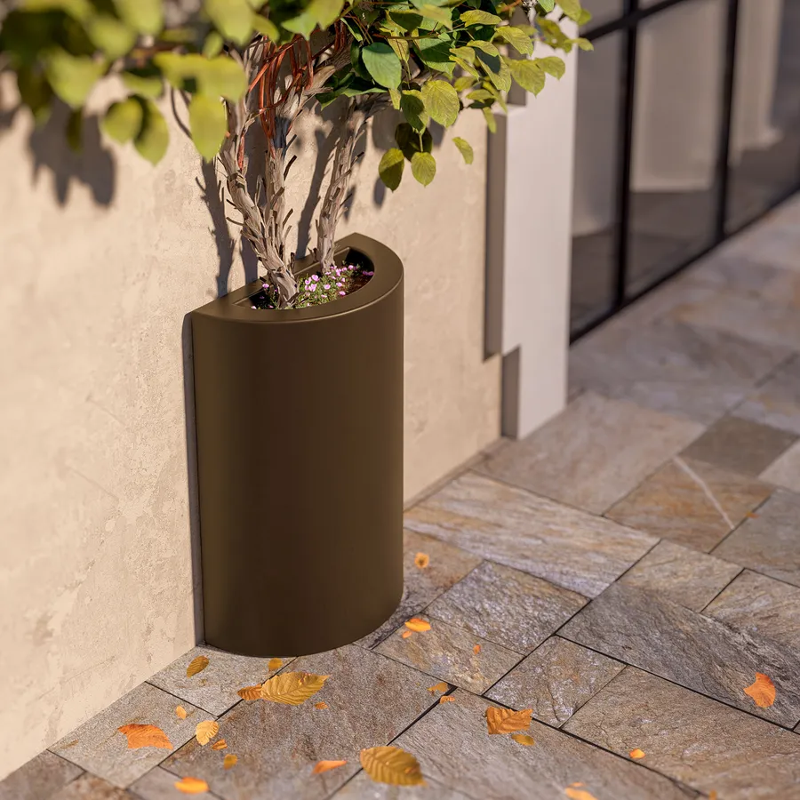 Wellhome Vaso Rettangolare In Polietilene – Effetto Bronzo, 60x20x20 Cm, Resistente Agli Agenti Atmosferici, Per Esterno E Interno