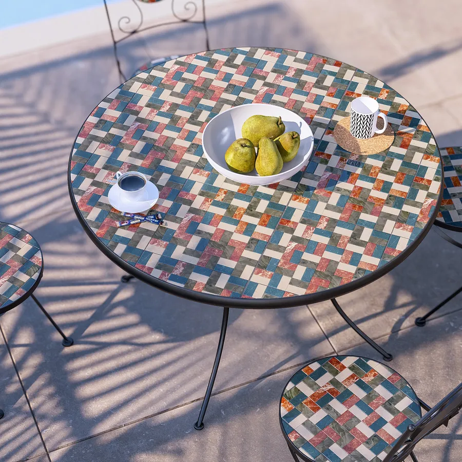 IDMarket - Set di 2 tavolini tondo 54/70 in metallo nero opaco, design industriale DAVIS