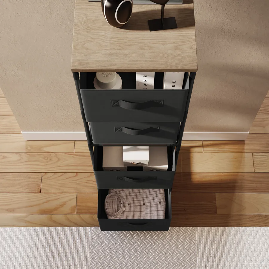 Cassettiera Ufficio 48x28x41 Cm 4 Cassetti In Acciaio Grigio Scuro 040008262 85372613