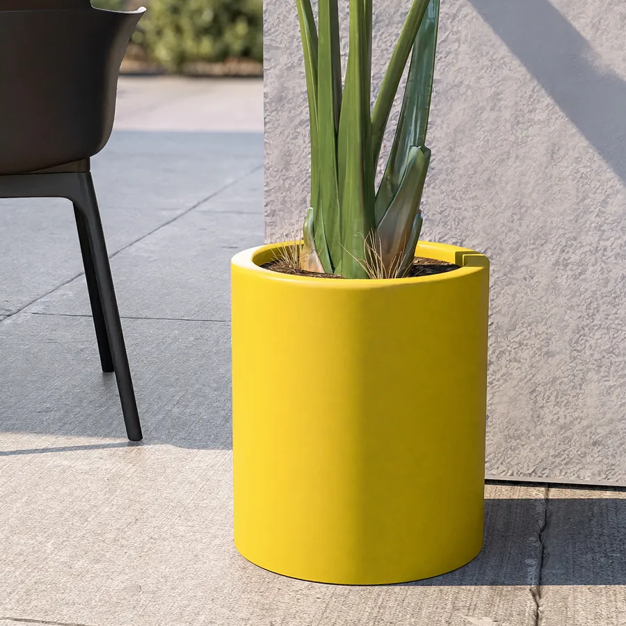 Fioriera In Plastica 49x25x17 Cm Con Vassoio Attaccato E Fori Drenaggio – Vaso Per Davanzale Balcone Giardino Giallo