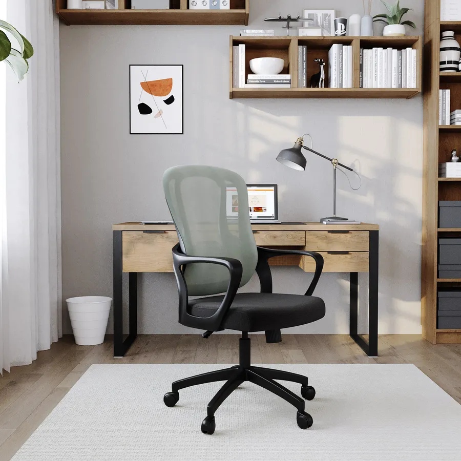 Sedia poltrona girevole ufficio computer studio tessuto crema 020024100