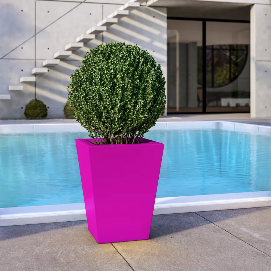 Vaso da esterno rustico 35x35 cm in polietilene crema - Therra