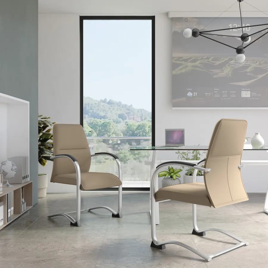 Sedia da ufficio Texas V2 in tessuto crema | Leroy Merlin