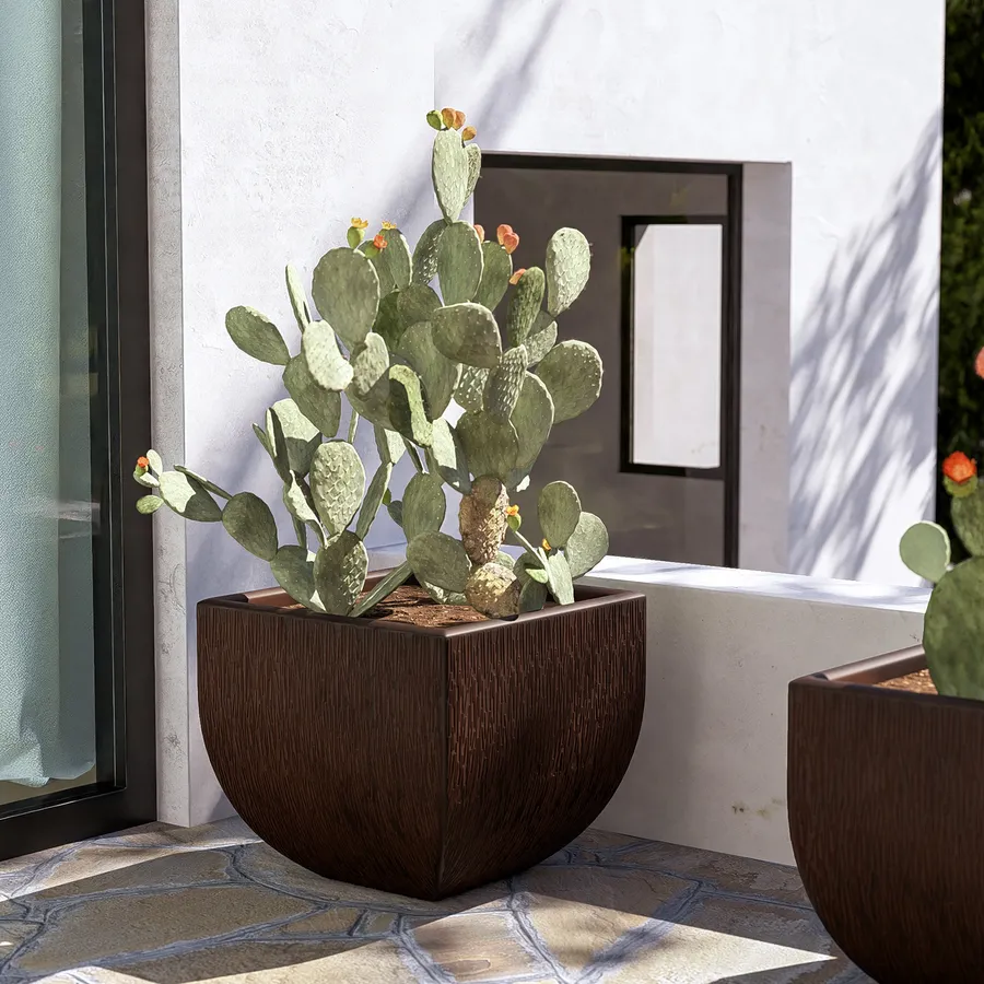 Wellhome Vaso Rettangolare In Polietilene – Effetto Bronzo, 60x20x20 Cm, Resistente Agli Agenti Atmosferici, Per Esterno E Interno