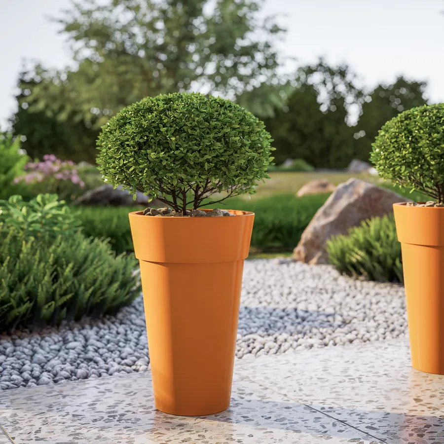 Vasi Da Esterno Grandi Vaso Urna Rotondo In Plastica Per Piante Da Esterno/Interno - Nero, Altezza 75 Cm Fioriera Per Aloe Vera Cactus - Foto 8